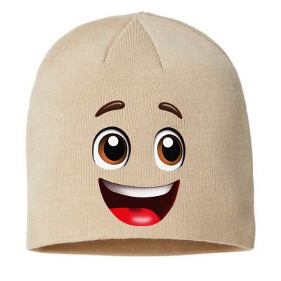 Cartoon Face Brown Eyes Sustainable Beanie