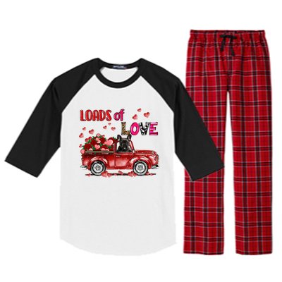 Cute French Bulldog Dog Driving Red Truck Happy Valentine's Gift Raglan Sleeve Pajama Set