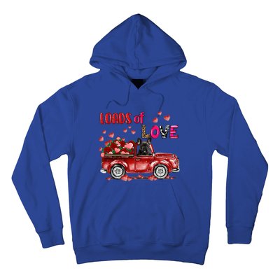 Cute French Bulldog Dog Driving Red Truck Happy Valentine's Gift Hoodie