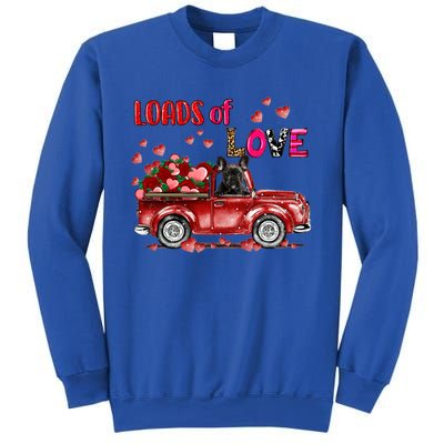 Cute French Bulldog Dog Driving Red Truck Happy Valentine's Gift Sweatshirt