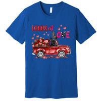 Cute French Bulldog Dog Driving Red Truck Happy Valentine's Gift Premium T-Shirt