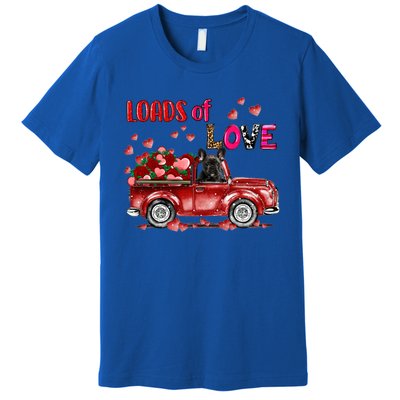 Cute French Bulldog Dog Driving Red Truck Happy Valentine's Gift Premium T-Shirt