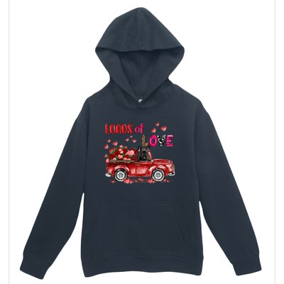 Cute French Bulldog Dog Driving Red Truck Happy Valentine's Gift Urban Pullover Hoodie