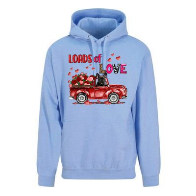 Cute French Bulldog Dog Driving Red Truck Happy Valentine's Gift Unisex Surf Hoodie