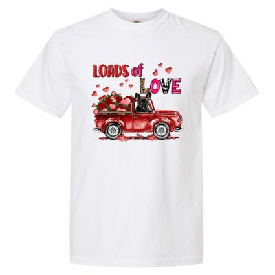 Cute French Bulldog Dog Driving Red Truck Happy Valentine's Gift Garment-Dyed Heavyweight T-Shirt