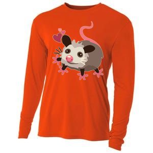 Cute Funny Baby Opossum Cooling Performance Long Sleeve Crew