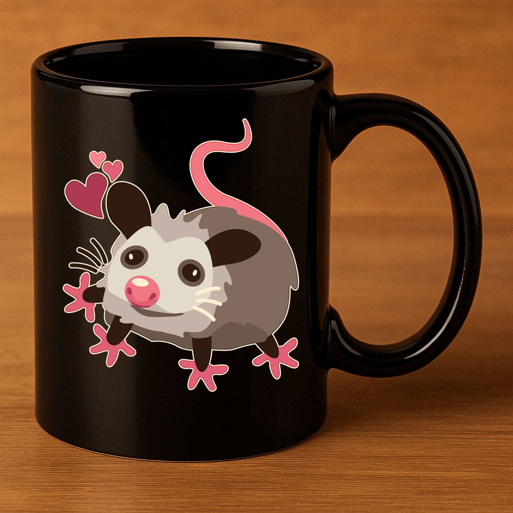 Cute Funny Baby Opossum 11oz C Handle Ceramic Mug