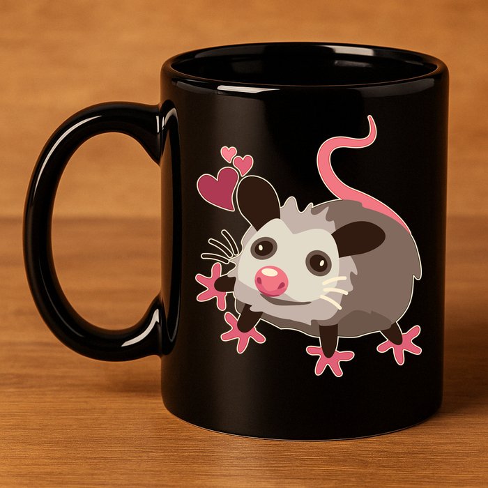Cute Funny Baby Opossum 11oz C Handle Ceramic Mug