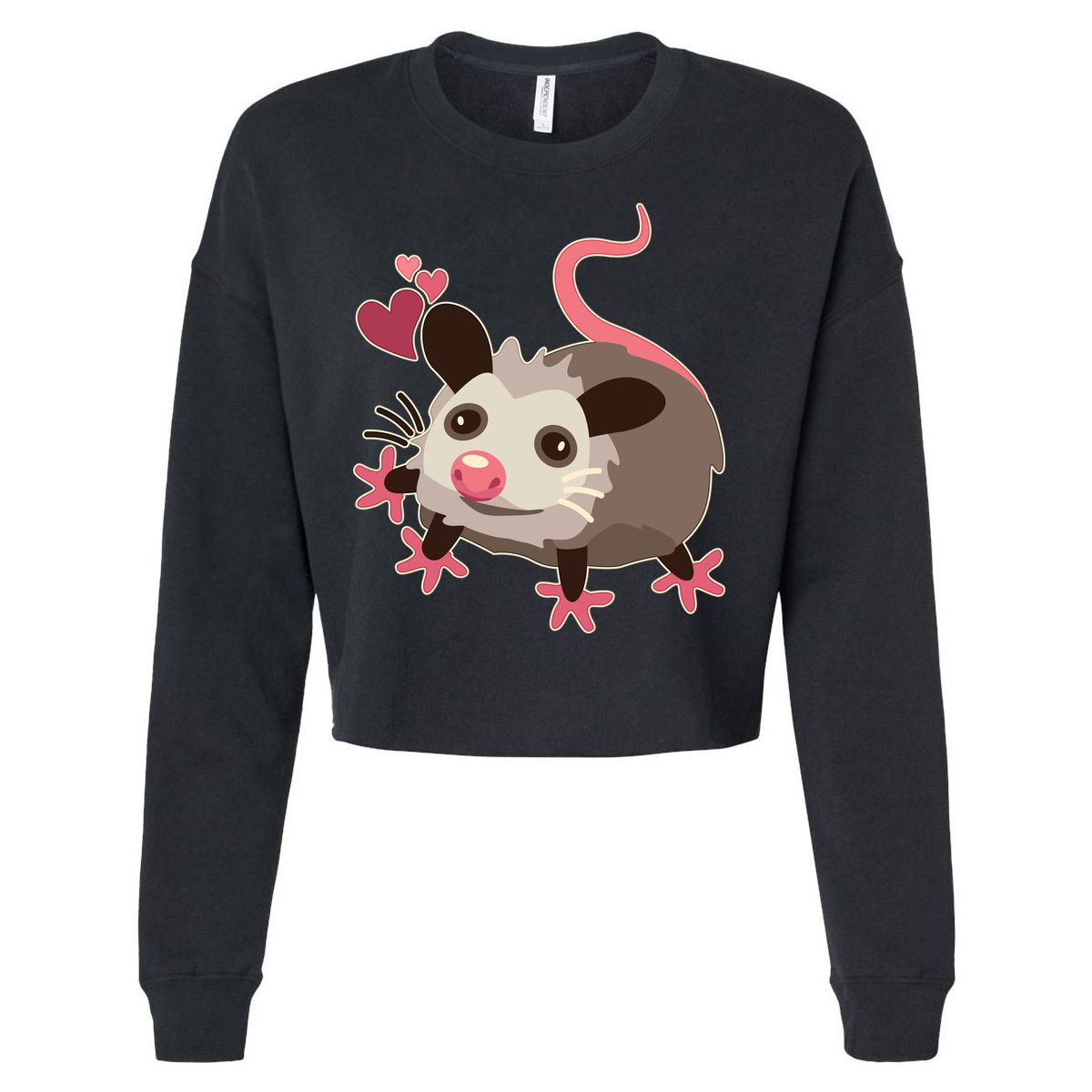 Cute Funny Baby Opossum Cropped Pullover Crew