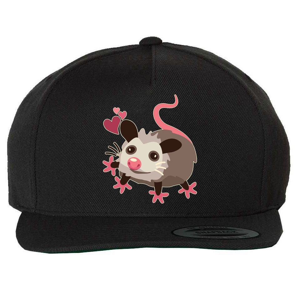 Cute Funny Baby Opossum Wool Snapback Cap