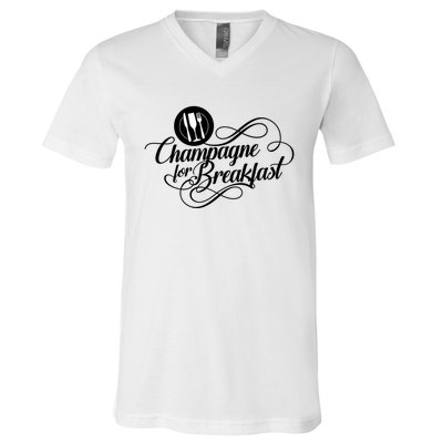 Champagne For Breakfast Mimosa Brunch Funny Ing Gift V-Neck T-Shirt