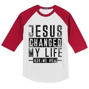 Christian Faith Bible Prayer God Savior Devo Jesus Gift Kids Colorblock Raglan Jersey