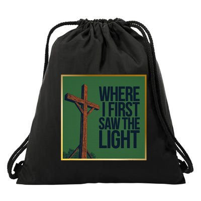 Christian Faith Based Cross Design Drawstring Bag