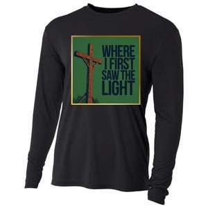 Christian Faith Based Cross Design Cooling Performance Long Sleeve Crew