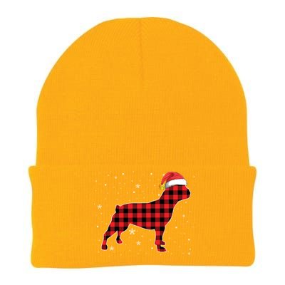 Christmas French Bulldog Red Plaid Dog Lover Pajama Gift Knit Cap Winter Beanie