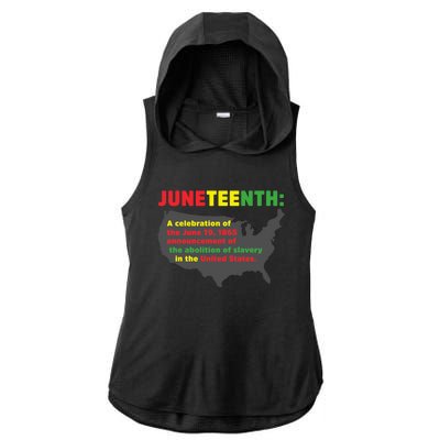 Celebrates Freedom Black African Juneteenth Black History Gift Ladies PosiCharge Tri-Blend Wicking Draft Hoodie Tank