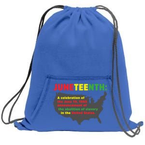 Celebrates Freedom Black African Juneteenth Black History Gift Sweatshirt Cinch Pack Bag