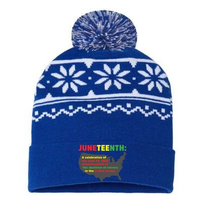 Celebrates Freedom Black African Juneteenth Black History Gift USA-Made Snowflake Beanie