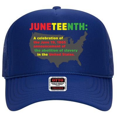 Celebrates Freedom Black African Juneteenth Black History Gift High Crown Mesh Back Trucker Hat