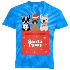 Cute French Bulldogs Santa Paws Mailbox Frenchie Dogs Puppy Funny Gift Kids Tie-Dye T-Shirt