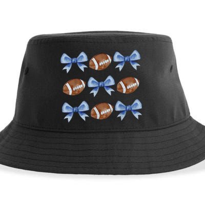 Coquette Football Bow Football Mom Game Day Sustainable Bucket Hat