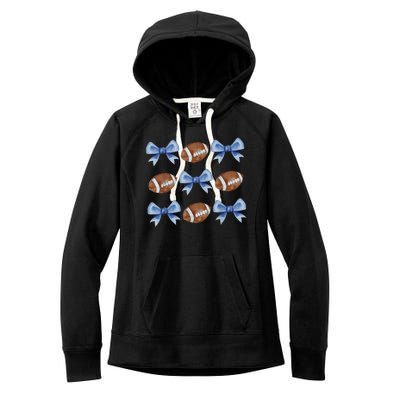 Coquette Football Bow Football Mom Game Day Women's Fleece Hoodie