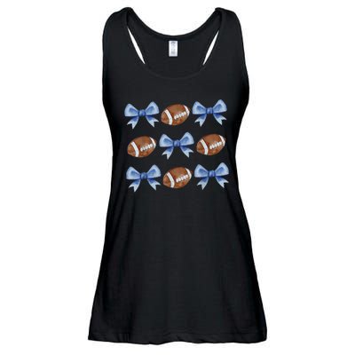 Coquette Football Bow Football Mom Game Day Ladies Essential Flowy Tank