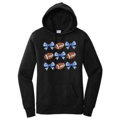 Coquette Football Bow Football Mom Game Day Women's Pullover Hoodie