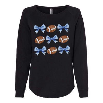 Coquette Football Bow Football Mom Game Day Womens California Wash Sweatshirt