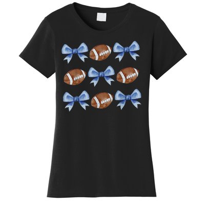 Coquette Football Bow Football Mom Game Day Women's T-Shirt