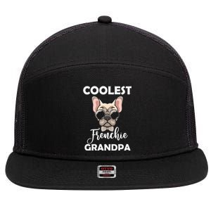 Coolest French Bulldog Grandpa Father's Day 7 Panel Mesh Trucker Snapback Hat