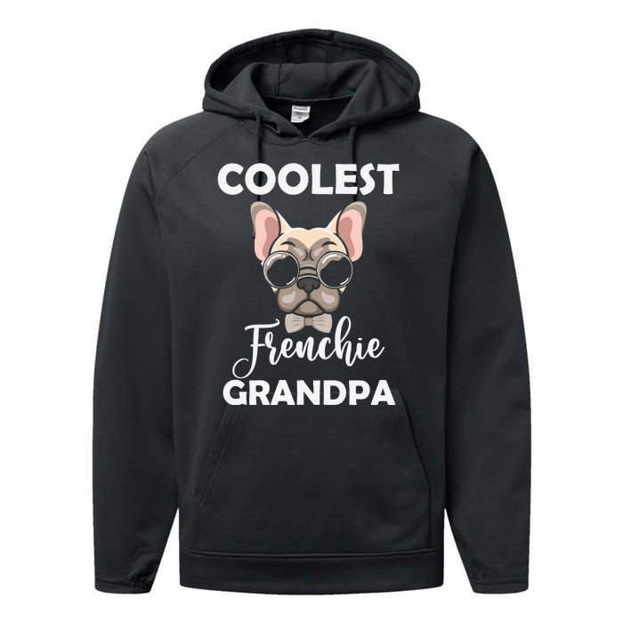 Coolest French Bulldog Grandpa Father's Day Performance Fleece Hoodie