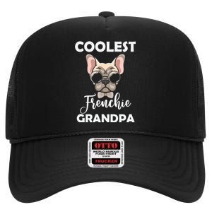 Coolest French Bulldog Grandpa Father's Day High Crown Mesh Back Trucker Hat