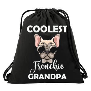 Coolest French Bulldog Grandpa Father's Day Drawstring Bag