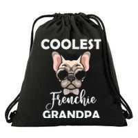 Coolest French Bulldog Grandpa Father's Day Drawstring Bag