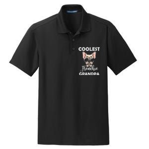 Coolest French Bulldog Grandpa Father's Day Dry Zone Grid Polo