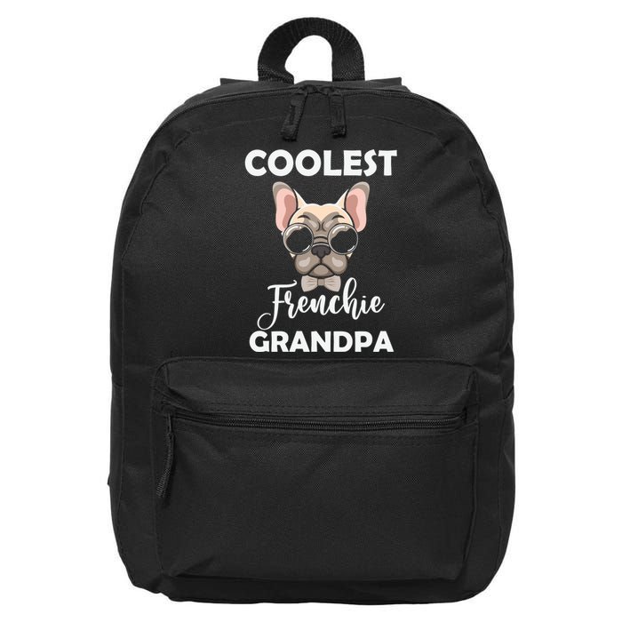 Coolest French Bulldog Grandpa Father's Day 16 in Basic Backpack