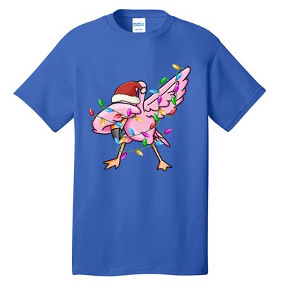 Cute Flamingo Christmas Dabbing Gift Tall T-Shirt