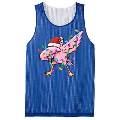 Cute Flamingo Christmas Dabbing Gift Mesh Reversible Basketball Jersey Tank