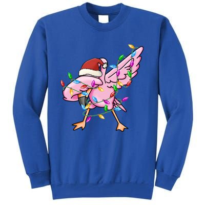 Cute Flamingo Christmas Dabbing Gift Tall Sweatshirt