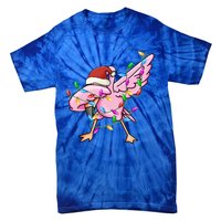 Cute Flamingo Christmas Dabbing Gift Tie-Dye T-Shirt