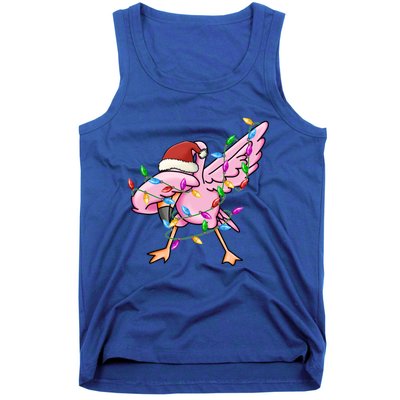 Cute Flamingo Christmas Dabbing Gift Tank Top