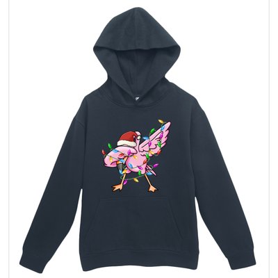 Cute Flamingo Christmas Dabbing Gift Urban Pullover Hoodie