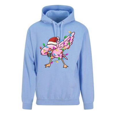 Cute Flamingo Christmas Dabbing Gift Unisex Surf Hoodie