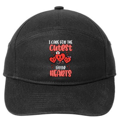 Care For Cutest Little Hearts Nurse Valentines Day Nursing 7-Panel Snapback Hat