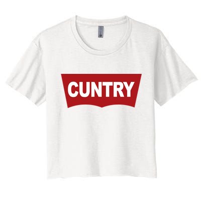 Cuntry Funny Country Rodeo Western Cowgirl Cowboy Women's Crop Top Tee