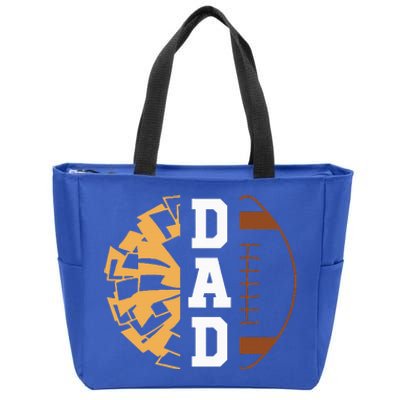 Cheer Football Cheerleading Dad Game Day Football Zip Tote Bag