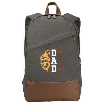 Cheer Football Cheerleading Dad Game Day Football Cotton Canvas Backpack