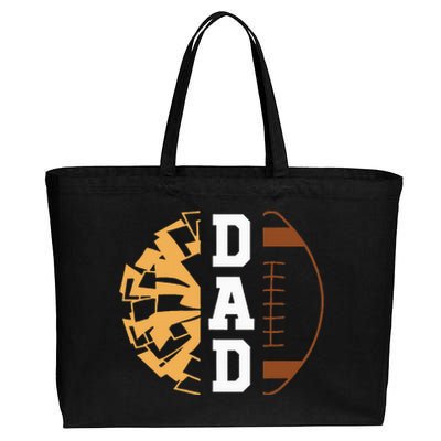 Cheer Football Cheerleading Dad Game Day Football Cotton Canvas Jumbo Tote