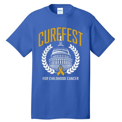 Curefest For Childhood Cancer 2024 In September We Wear Gold Tall T-Shirt